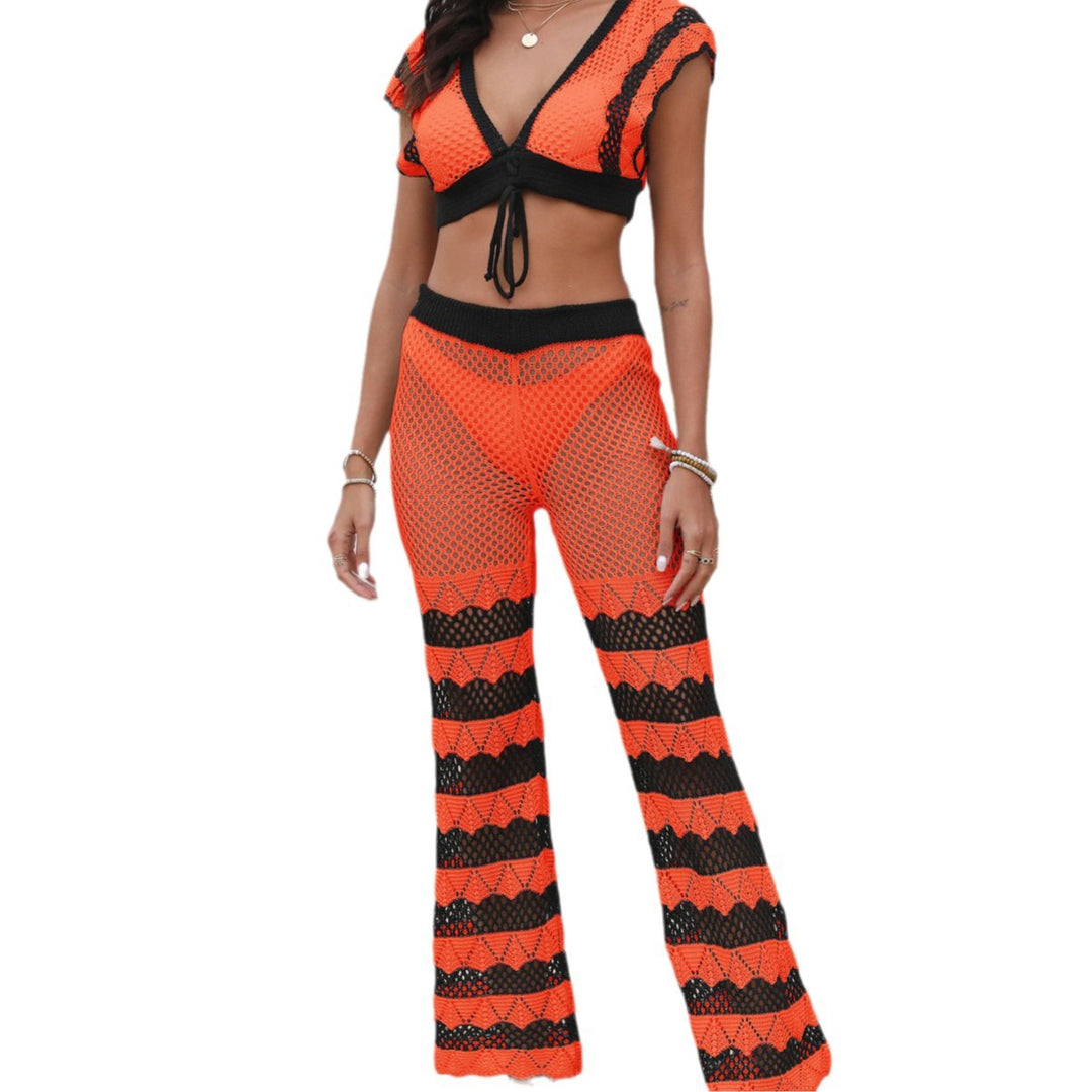Ladies Crochet Set with Sexy Crop Top and Panty Mune Fashion