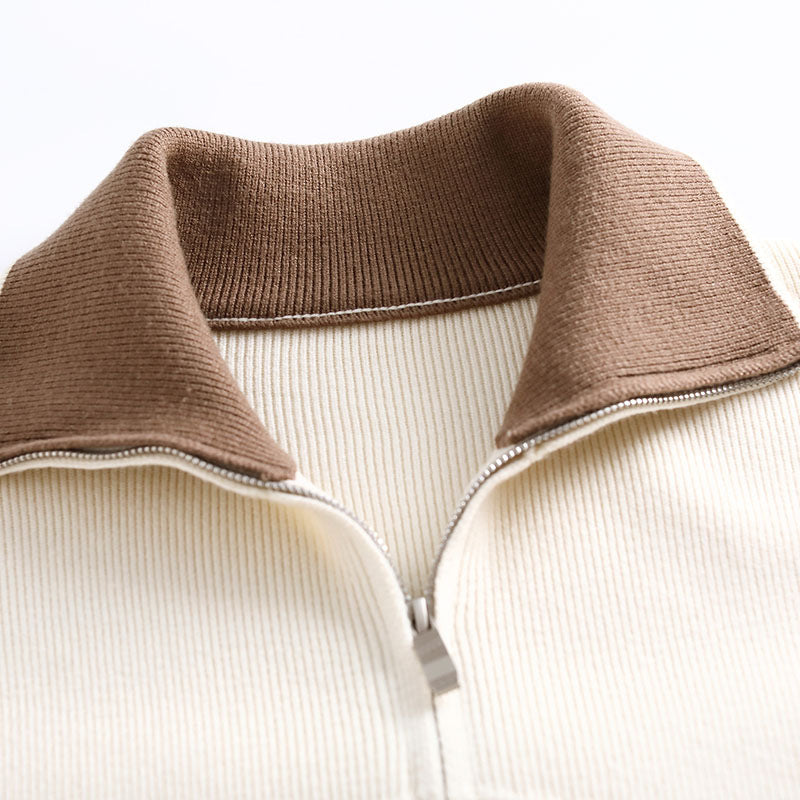 Men's Stylish Sweat Jacket with High Collar Mune Fashion