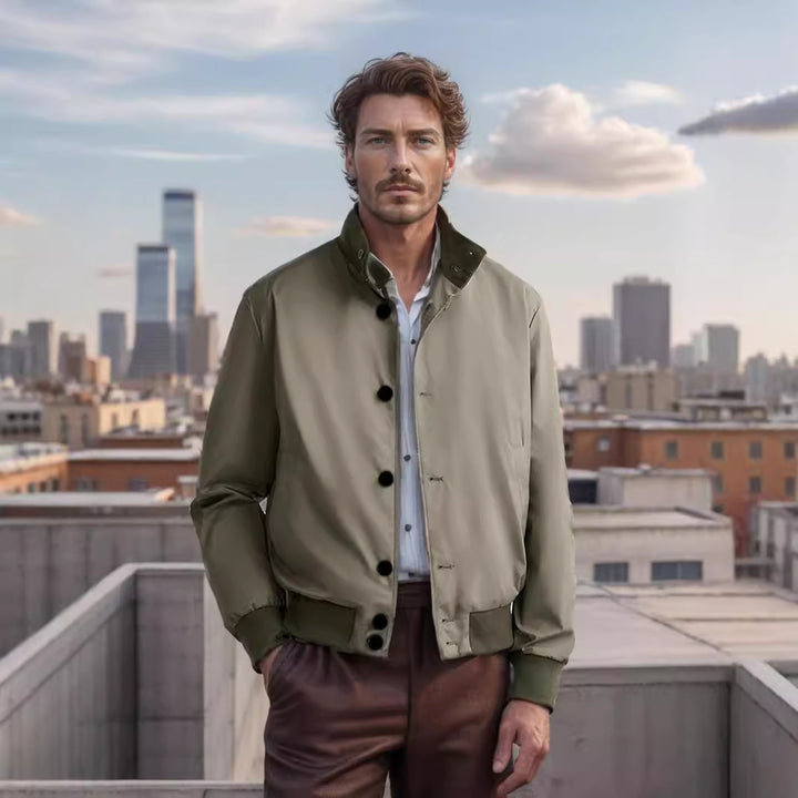 Men's light blouson with stand-up collar, button placket and ribbed cuffs Mune Fashion