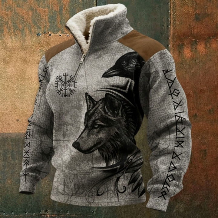 Men's Urban Fleece Pullover with Tree Motif Mune Fashion