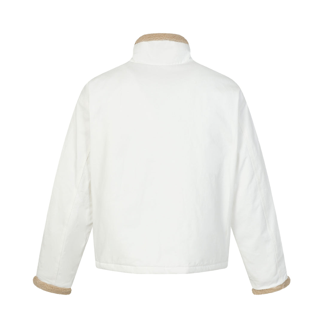 Men's short jacket in field style with teddy fur collar and cargo pockets Mune Fashion
