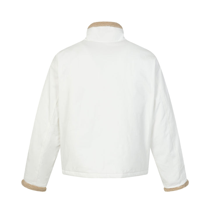 Men's short jacket in field style with teddy fur collar and cargo pockets Mune Fashion
