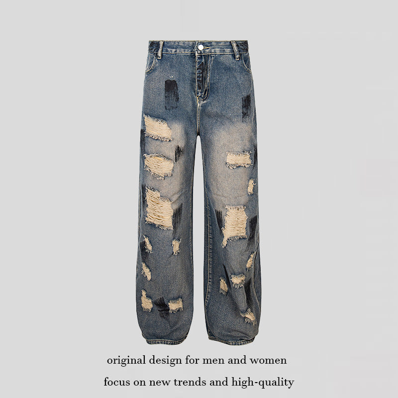 Women's Loose Destroyed Jeans with High Waist, Used Wash and Balloon Hem Mune Fashion