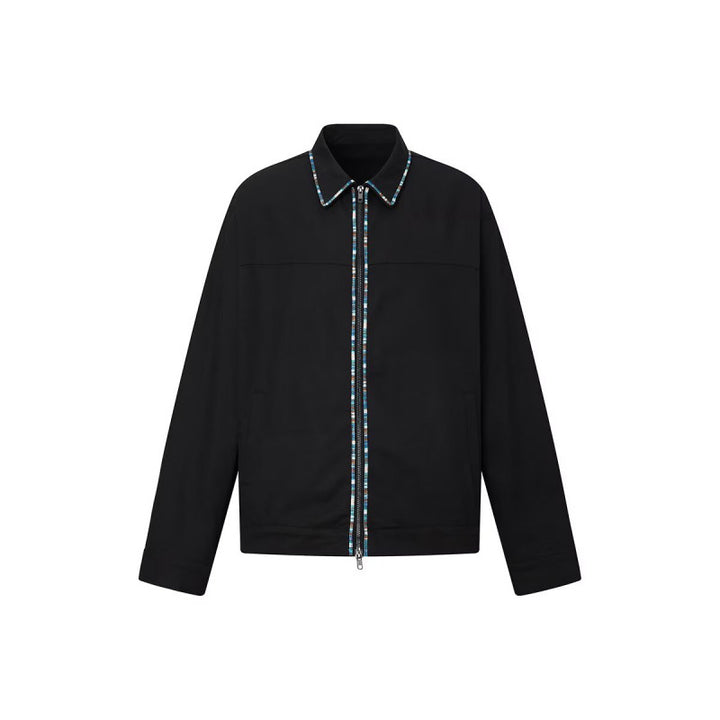 Men's Lightweight Blouson Jacket with Contrasting Trim Band Mune Fashion