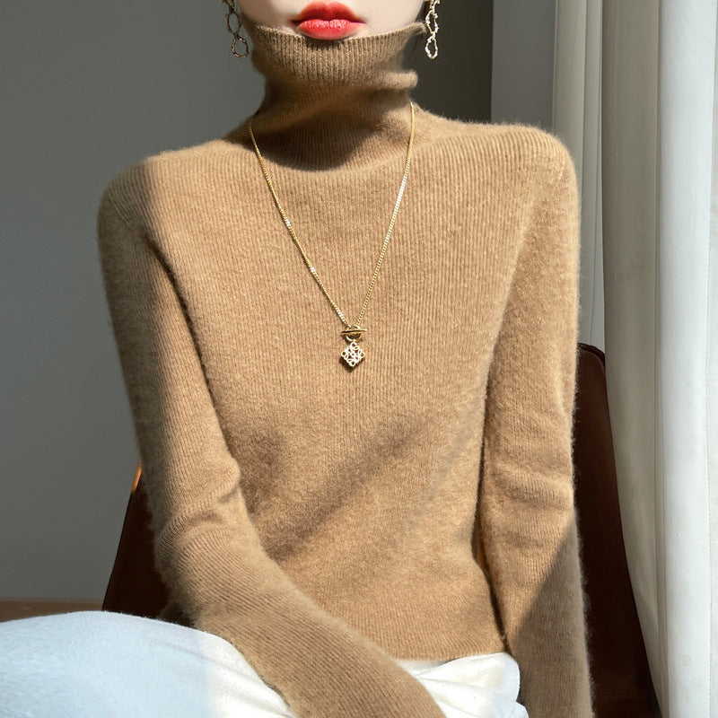 Ladies Slim-Fit Turtleneck Sweater made of soft Angora mix Mune Fashion