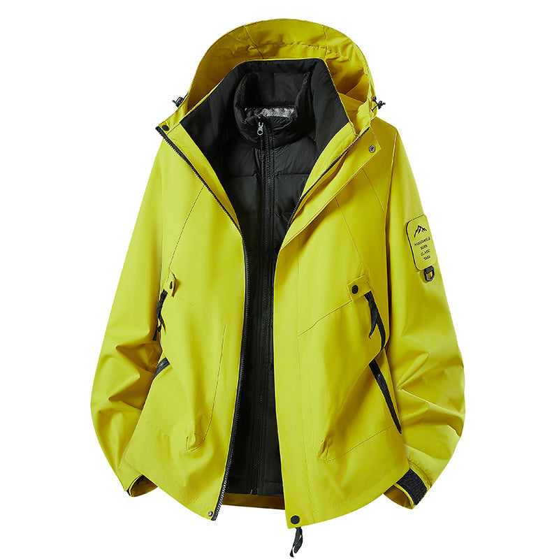 Men's Two-in-One Weather Protection Jacket with Removable Padded Vest and Adjustable Hood Mune Fashion