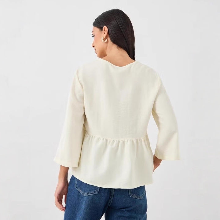 Women Loose Blouse with Integrated Details Mune Fashion