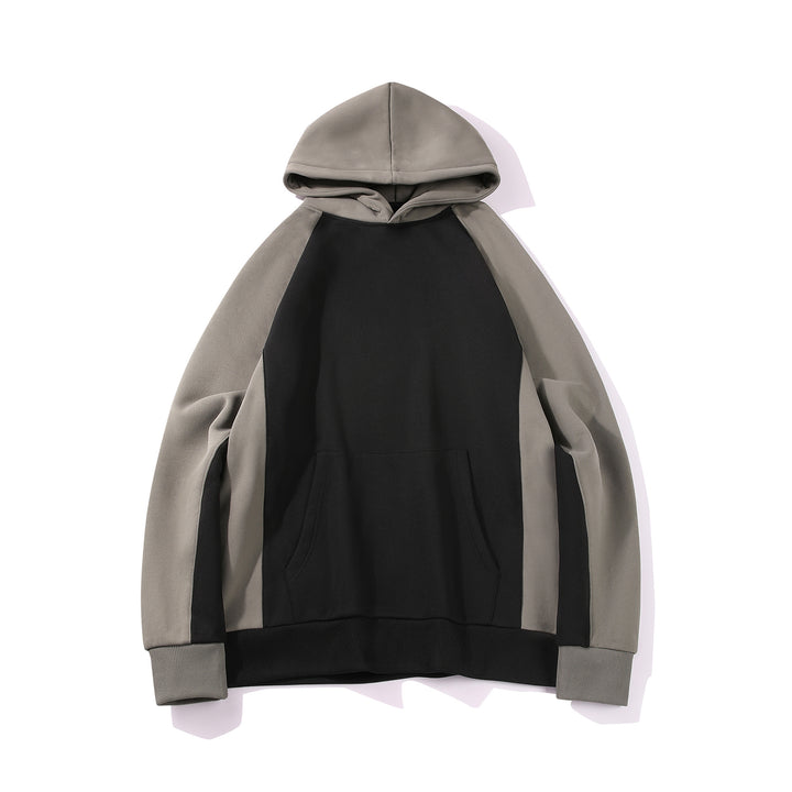 Herren Kapuzenpullover im Colourblock-Design mit Raglanärmeln, Kängurutasche und geripptem Saum Mune Fashion