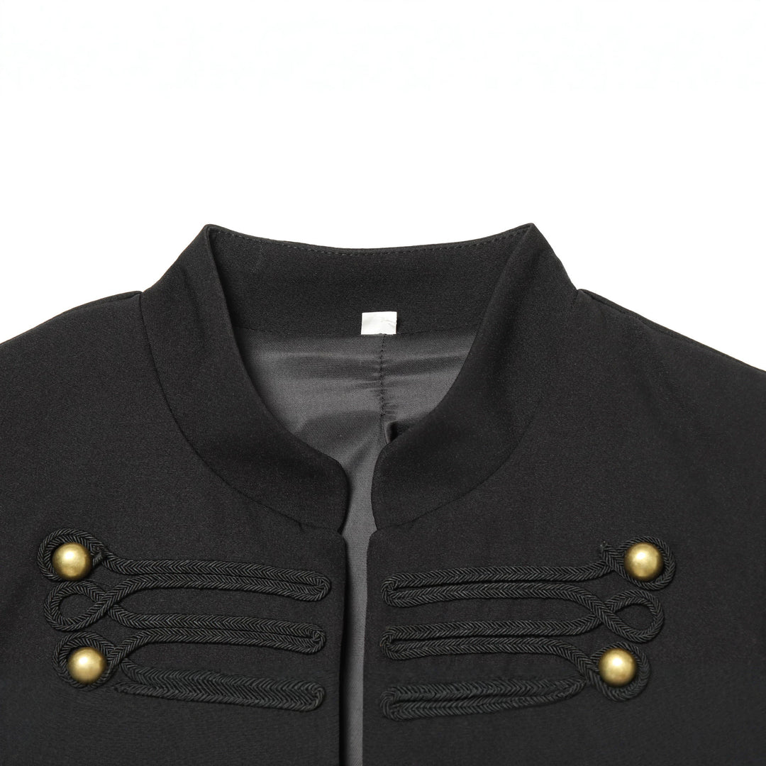 Ladies short jacket in marshal style with stand-up collar and decorative cordings Mune Fashion