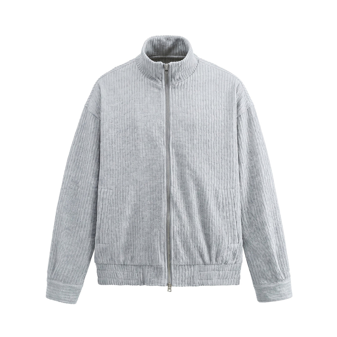 Men's Structured Boxy Jacket with Stand-Up Collar and Two-Way Zipper Mune Fashion