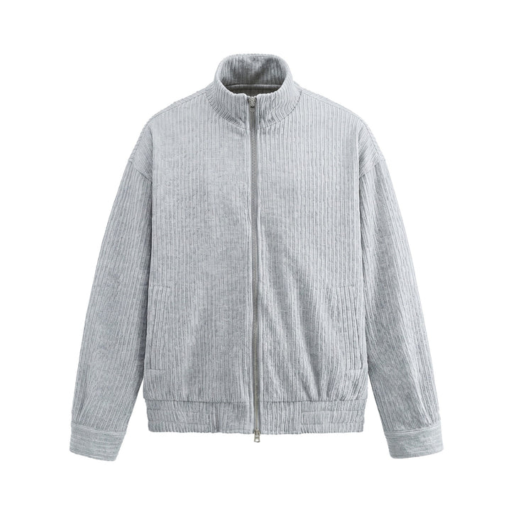 Men's Structured Boxy Jacket with Stand-Up Collar and Two-Way Zipper Mune Fashion