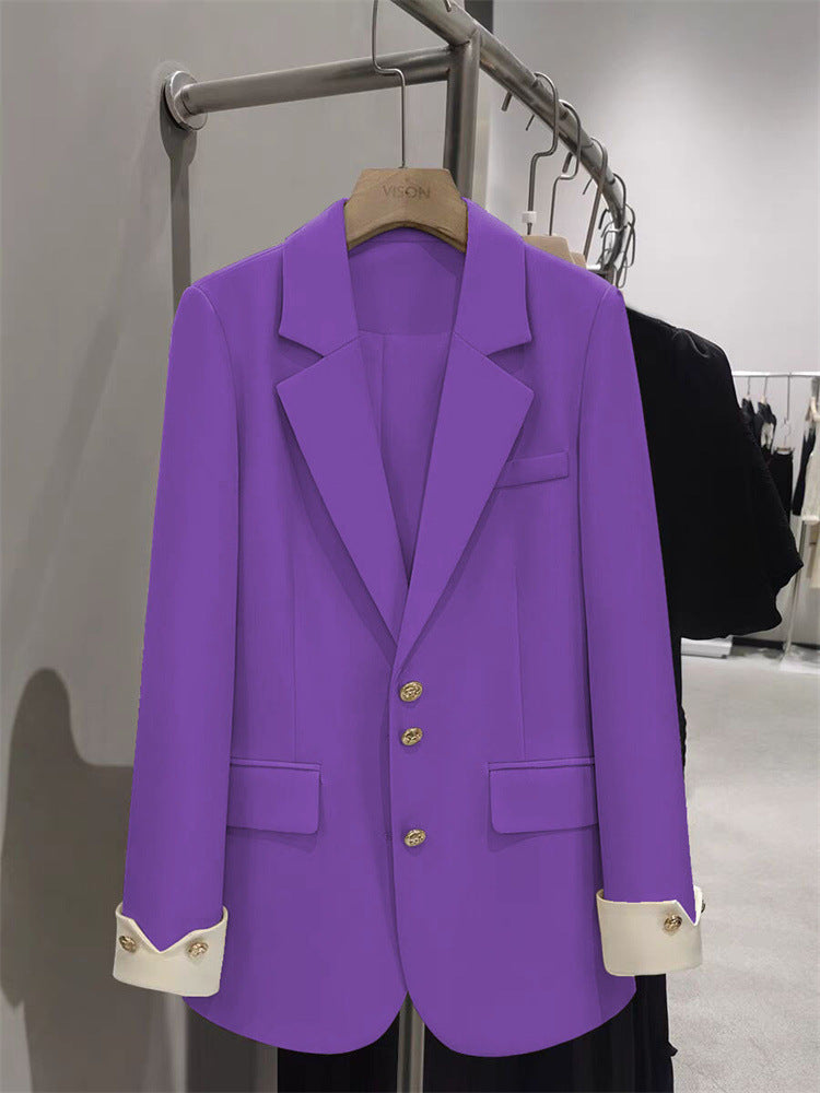 Women Elegant Blazer with Golden Button Details Mune Fashion