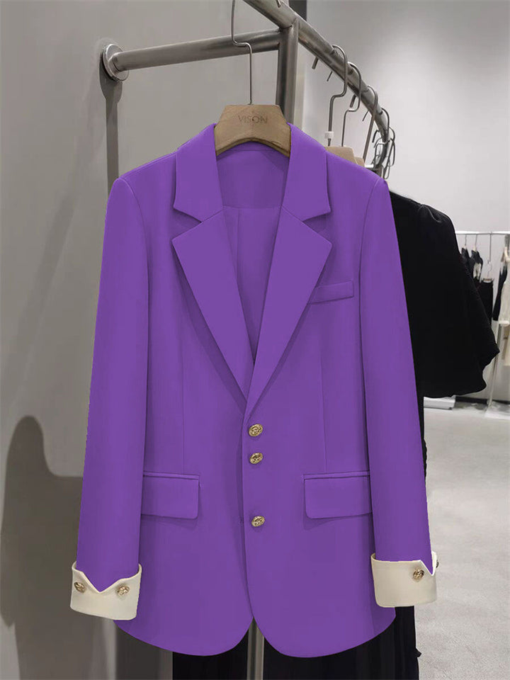 Women Elegant Blazer with Golden Button Details Mune Fashion