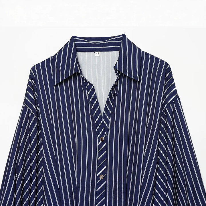 Women's shirt dress with waist belt and contrasting cuffs Mune Fashion