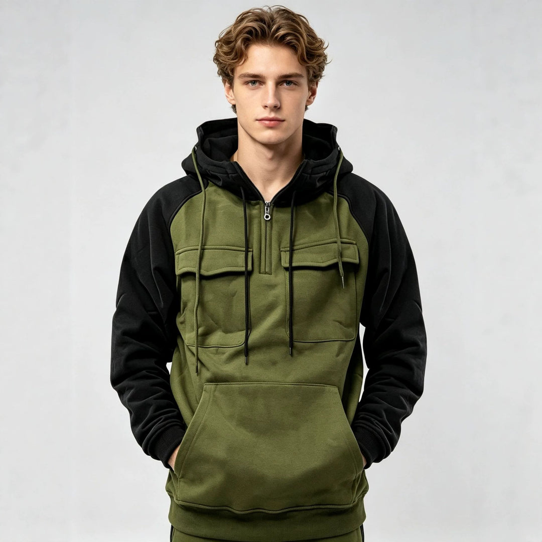 Men's Sporty Hoodie with Functional Pockets