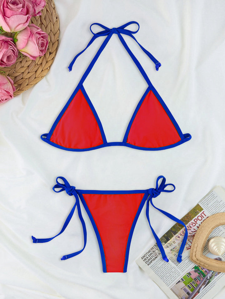 Women Triangle Bikini Set with individually adjustable drawstring Mune Fashion