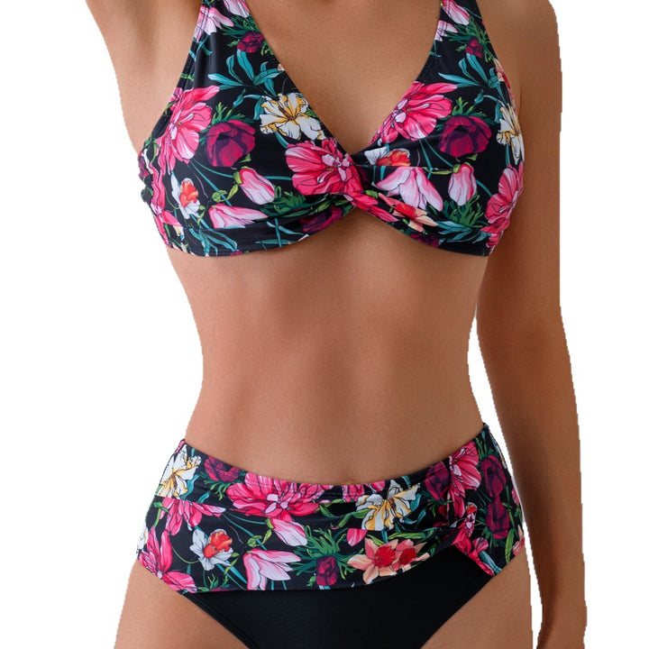 Women High-Quality Bikini Set with Floral Top and Fitted Bottom Mune Fashion