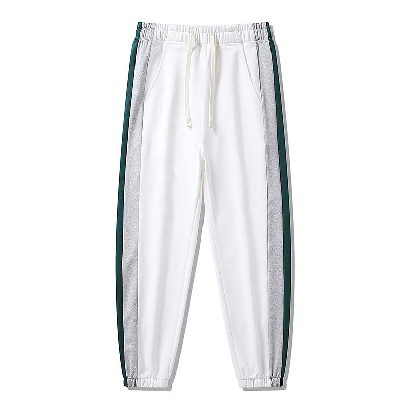 Men's Tapered Track Pants with Drawstring, Side Color Block Stripes & Elastic Cuffs Mune Fashion