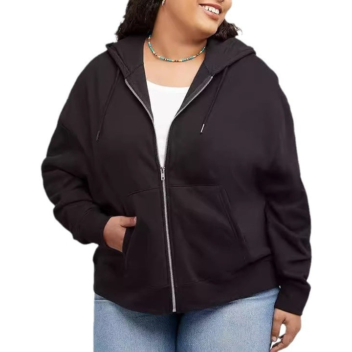 Women's hooded jacket with full zip, kangaroo pocket and relaxed fit Mune Fashion