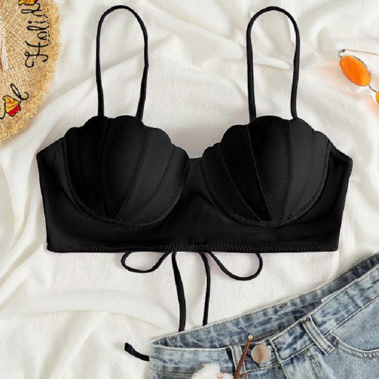 Women's bikini top with structured shell look and elegant knot Mune Fashion