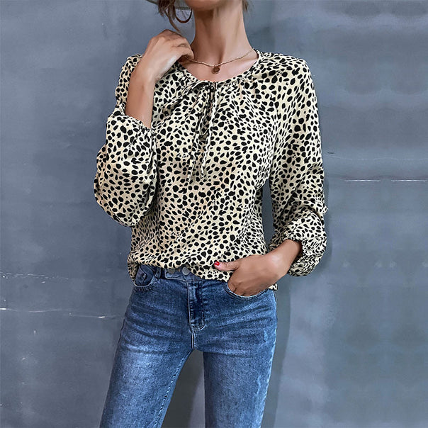 Women's Flowing Tunic Blouse with Gathered Round Neckline, BindMune Fashionand and Balloon Sleeves Mune Fashion