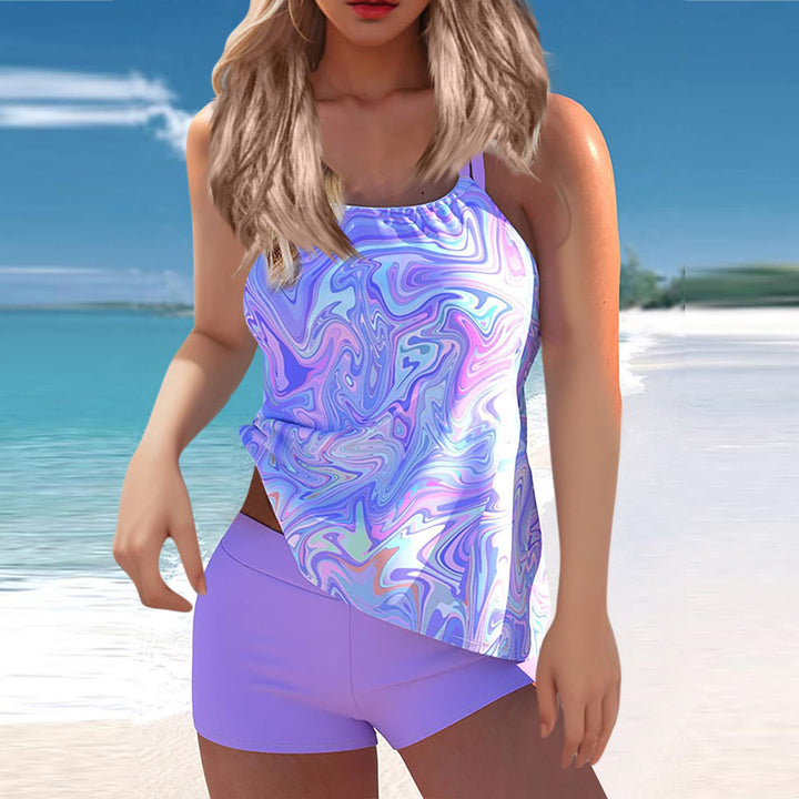 Women's Sporty Tankini Set with Stylish Top and Comfortable Shorts Mune Fashion