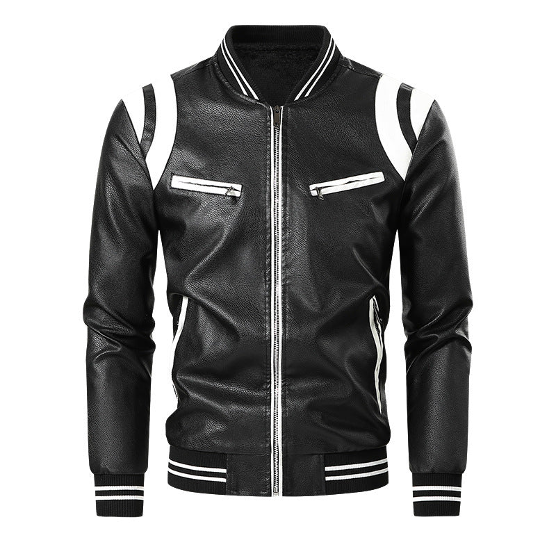 Men's Sporty Leather Jacket Mune Fashion