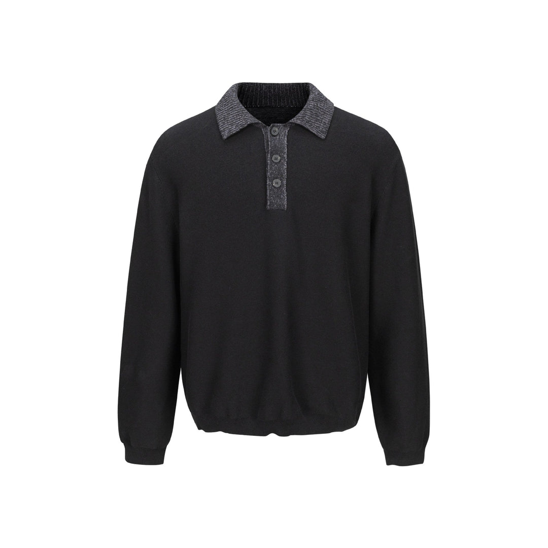 Men's fine knit polo pullover with structured collar and button placket Mune Fashion