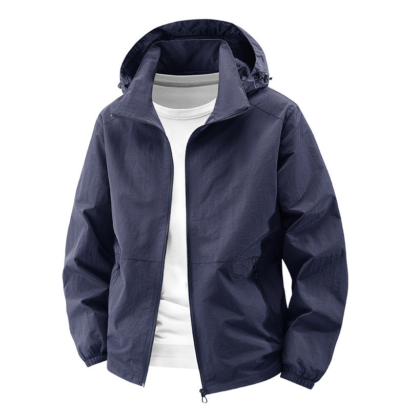 Men's packable windproof softshell hooded jacket with adjustable hood Mune Fashion