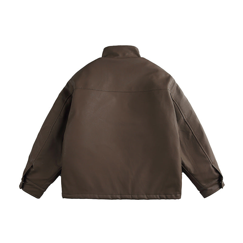 Men's Boxy-padded Utility blazer with high stand-up collar and patch pockets Mune Fashion