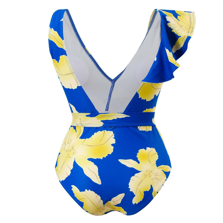 Women's Elegant One-Piece Swimsuit with Floral Ruffle Details Mune Fashion