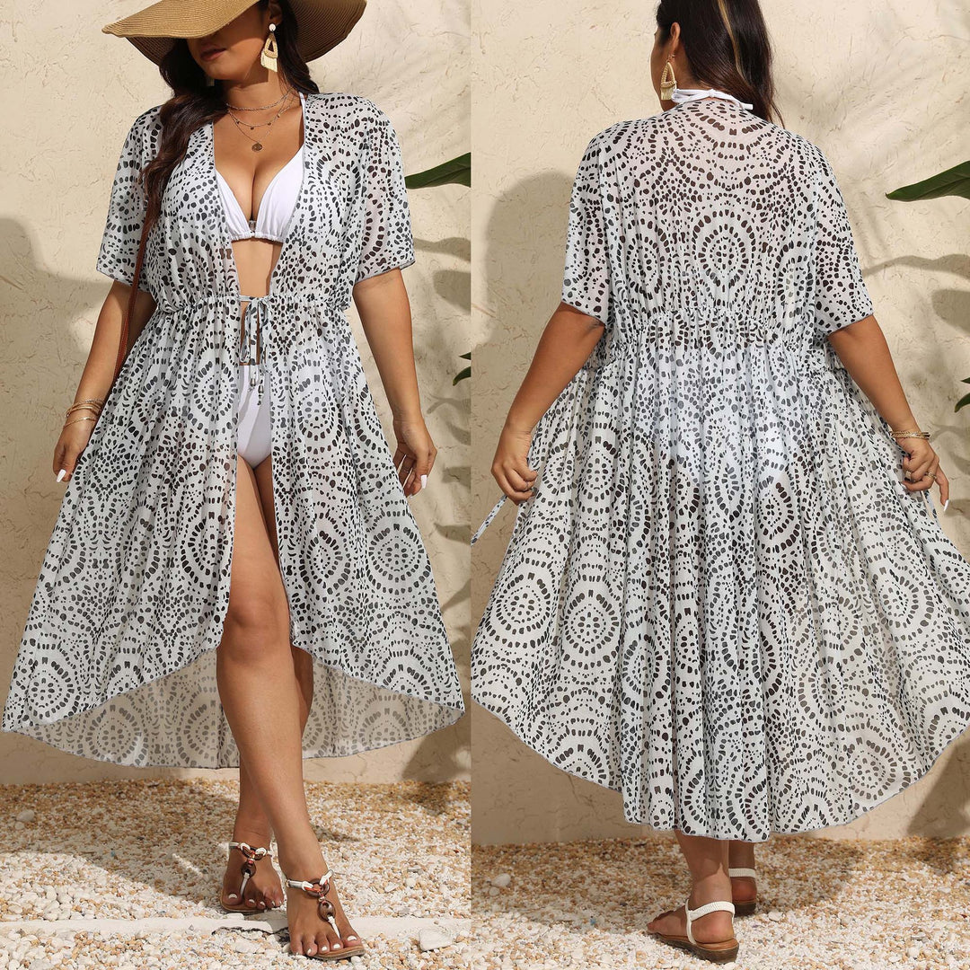 Women's transparent kaftan with floral pattern Mune Fashion
