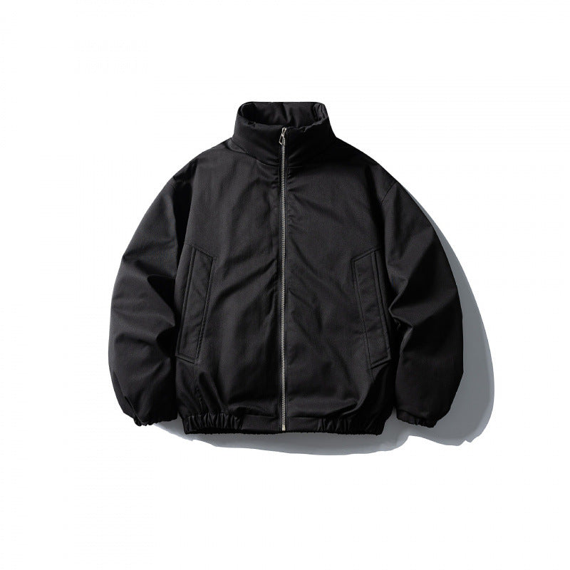 Unisex Boxy short padded transitional jacket with high stand collar and elastic hem Mune Fashion