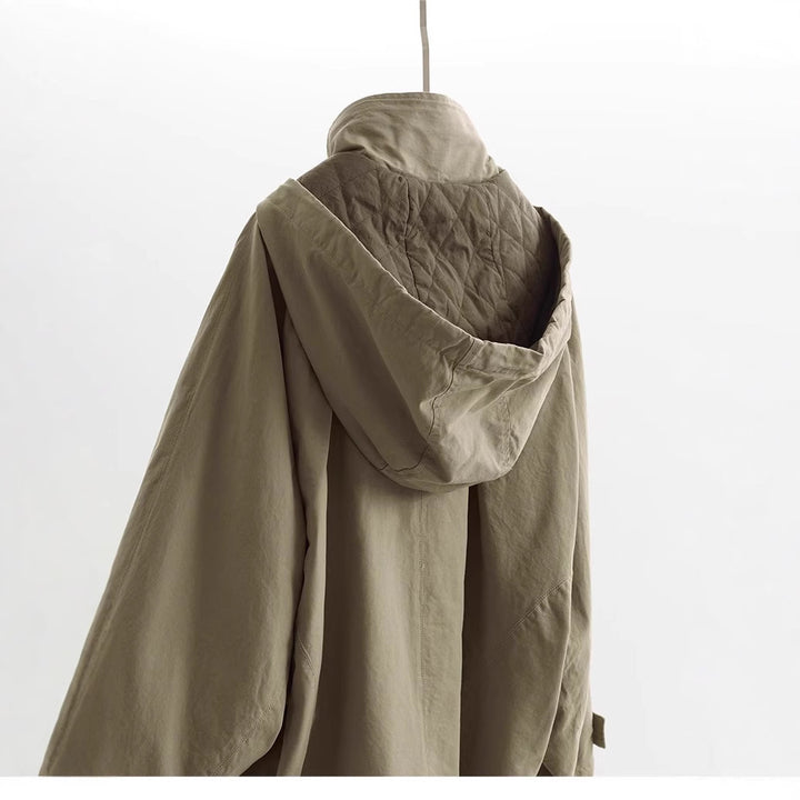 Women's Fashionable Transitional Jacket with Removable Hood Mune Fashion