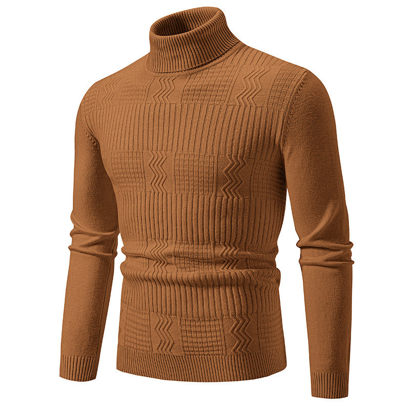 Men's turtleneck sweater with textured knit and fitted silhouette Mune Fashion