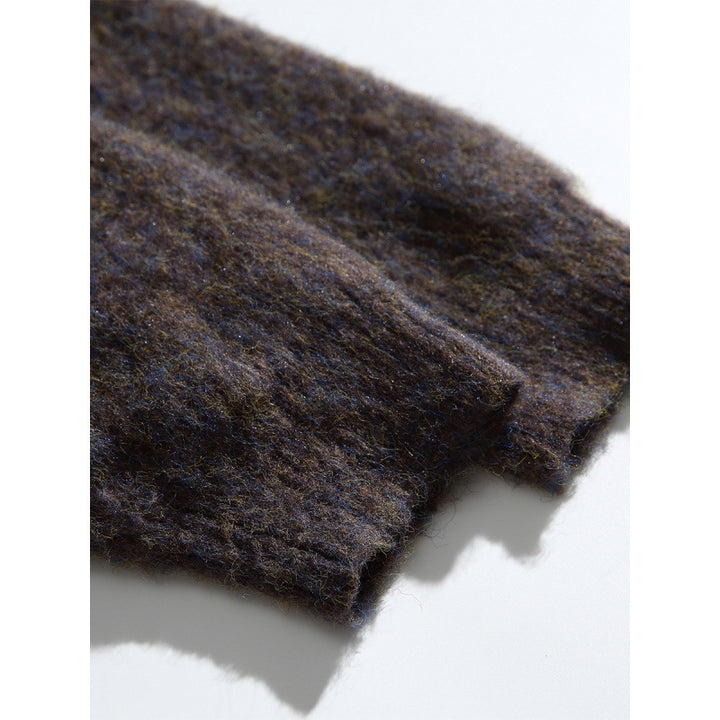 Women's Chunky Knit Oversized Cardigan in Mohair Look with Round Neckline and Button Placket Mune Fashion