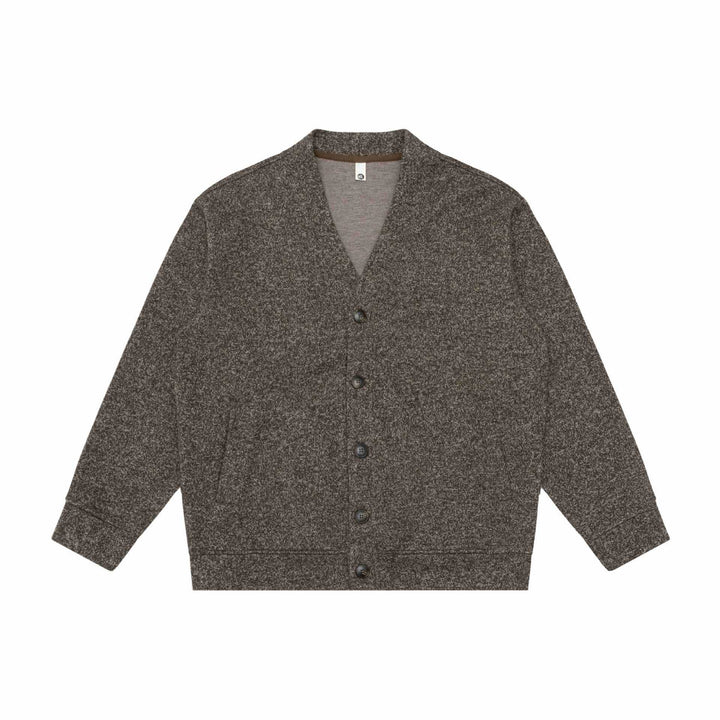 Unisex V-neck cardigan with textured knit and patch pockets Mune Fashion