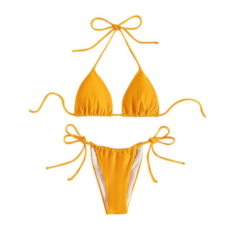 Women's triangle bikini with adjustable tie details and elastic waistband Mune Fashion
