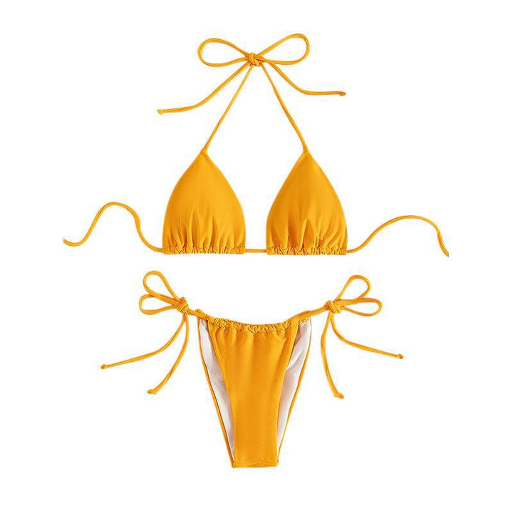 Women's triangle bikini with adjustable tie details and elastic waistband Mune Fashion