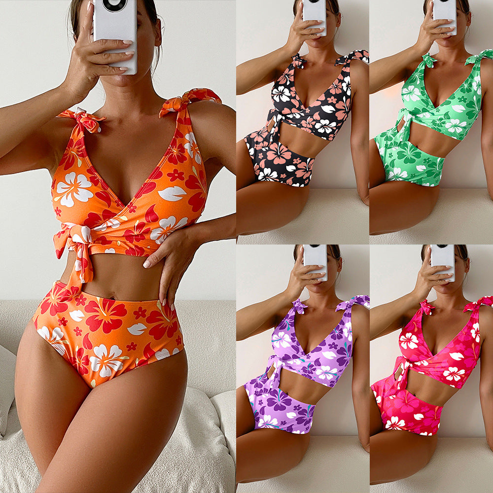 Women's High-Waisted Floral Bikini Set Mune Fashion