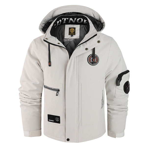 Men's windproof insulated field jacket with hood and multifunctional zip pockets Mune Fashion