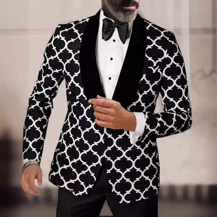 Men's Elegant Designer Blazer with Eye-Catching Pattern Mune