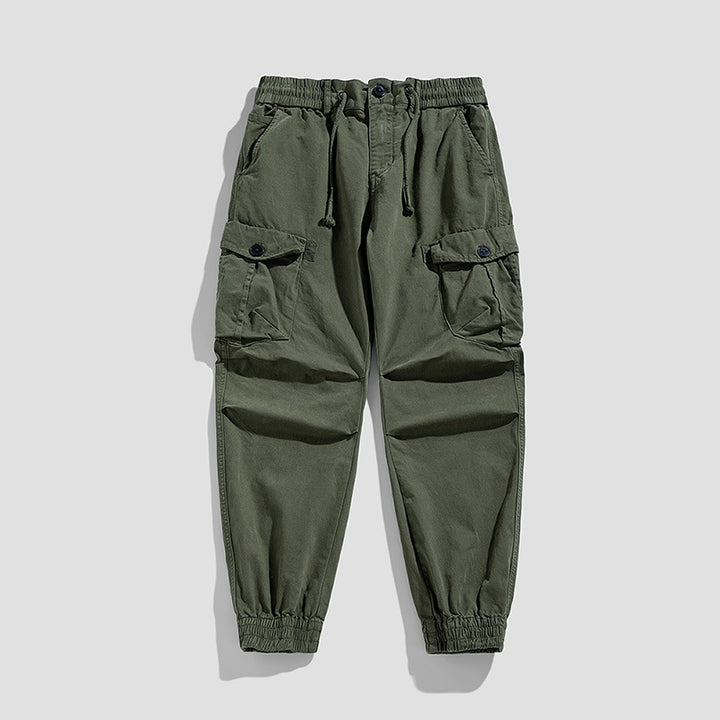 Herren Cargo-Jogger mit Tunnelzugbund, Mehrfachtaschen und elastischen Knöchelabschlüssen Mune Fashion