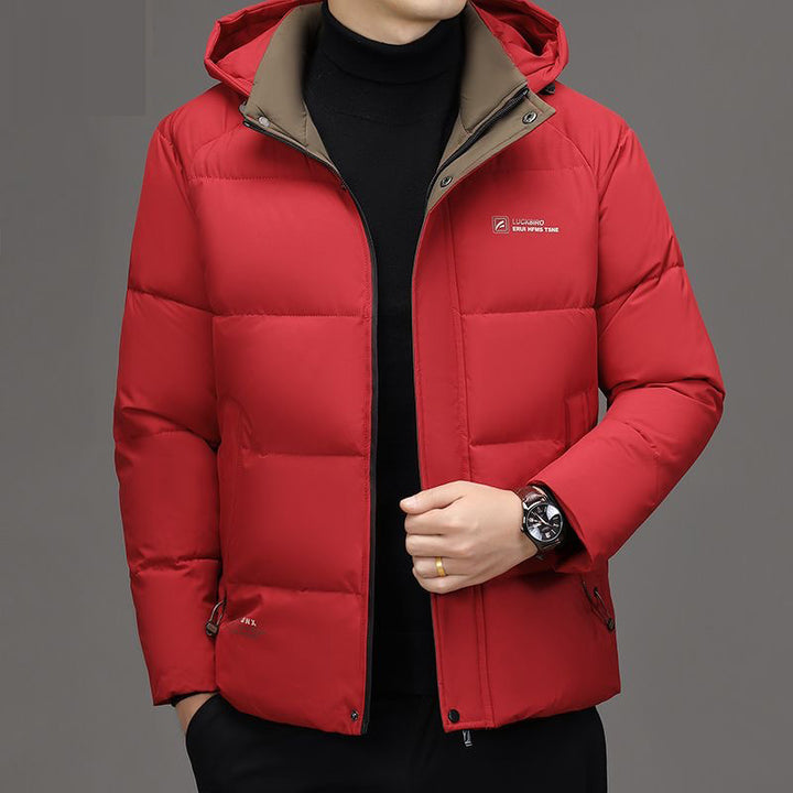 Men's padded stand-up collar jacket with water-repellent surface and zippered pockets Mune Fashion