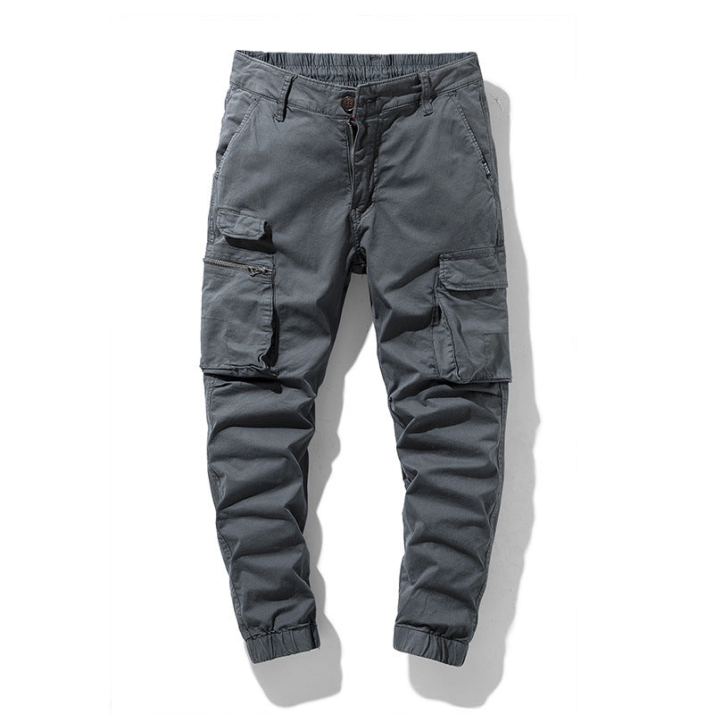 Herren Freizeits-Utility-Cargohose im Joggerstil mit teil-elastischem Bund und multifunktionalen Frontklappen Mune Fashion