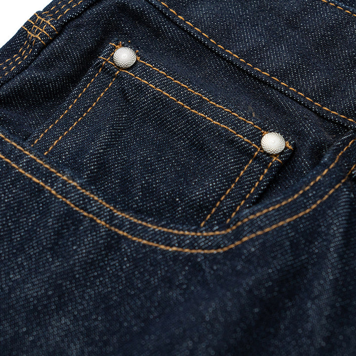 Women Relaxed-Fit High-Waist Denim Pants with Wide Legs and Distinctive Seam Design Mune Fashion