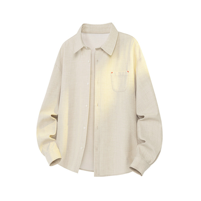 Men's Stylish Long Sleeve Blouse with Chest Pocket Mune Fashion