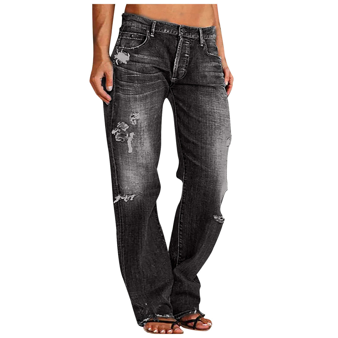 Women wide ripped jeans with high waist Relaxed Fit and frayed hem Mune Fashion