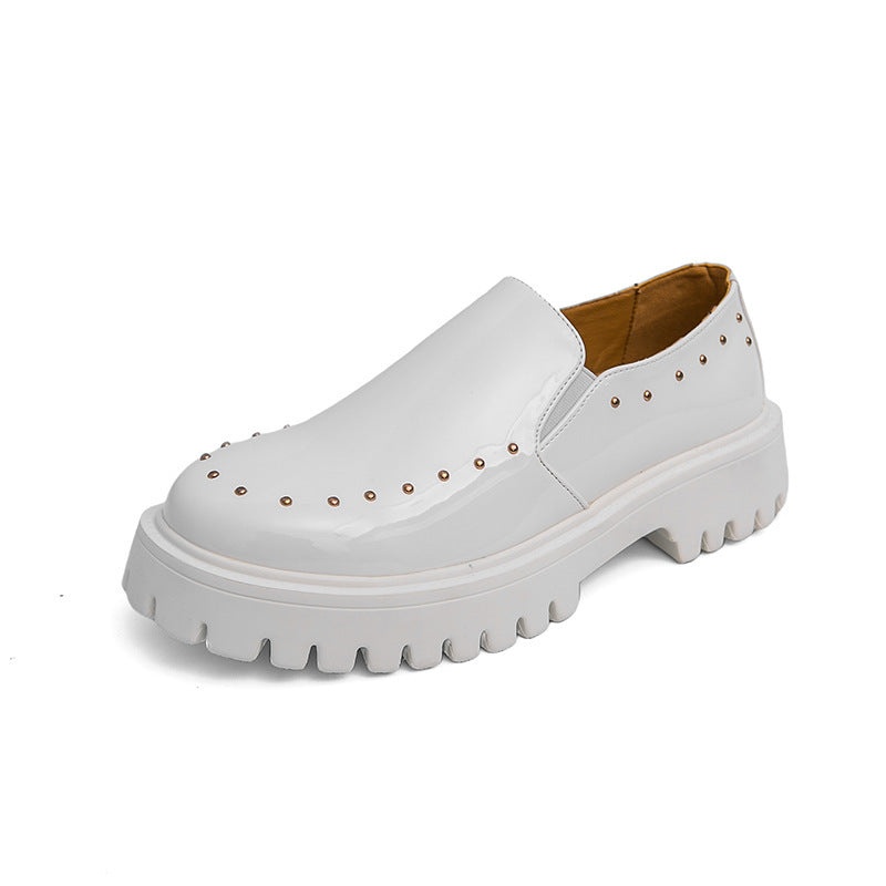 Women’s Platform Brogue Derby with distinctive profile sole and patent leather look Mune Fashion