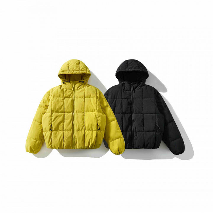 Unisex Oversized Quilted Hoodie with Square Quilting and Elastic Hem Mune Fashion